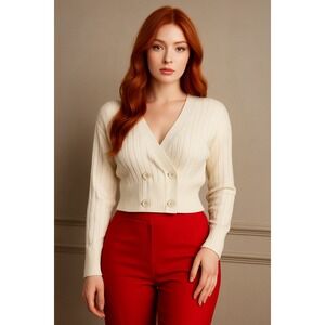 ⭐️CUPSHE short cardigan long sleeves color white size M